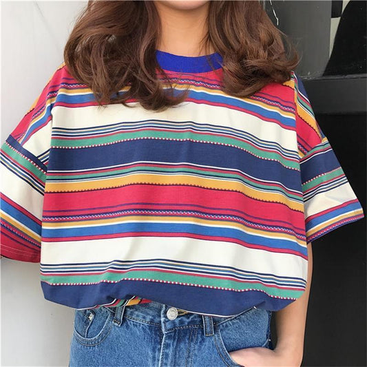 Vintage Striped Oversized Tee by White Market