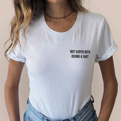 "Not Super Into Giving A Shit" Tee by White Market