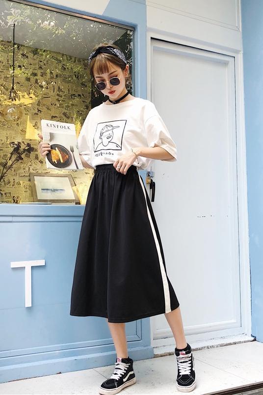 Classic Sport Midi Skirt by White Market