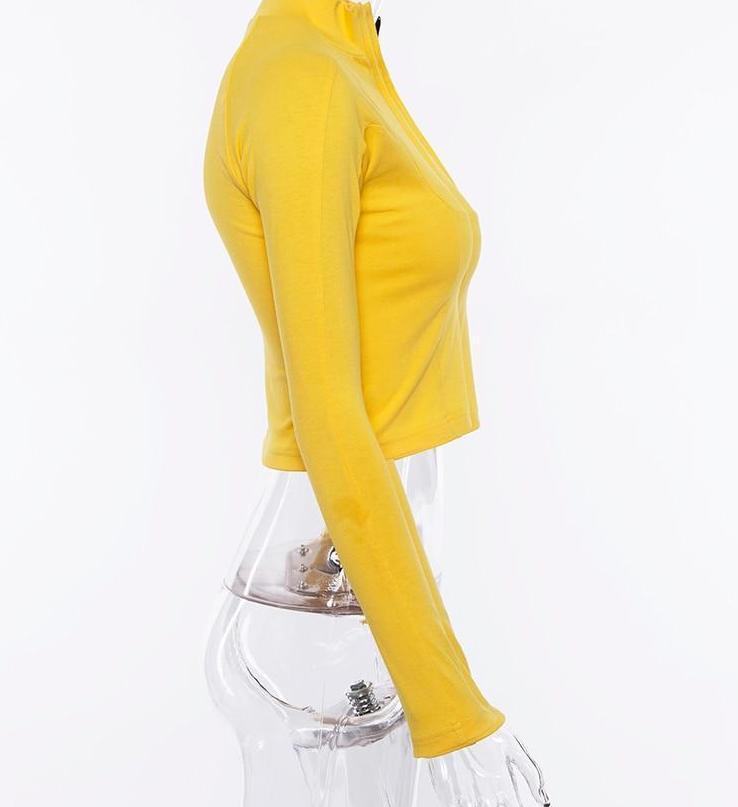 Yellow Long Sleeve Zip Up Sweater by White Market