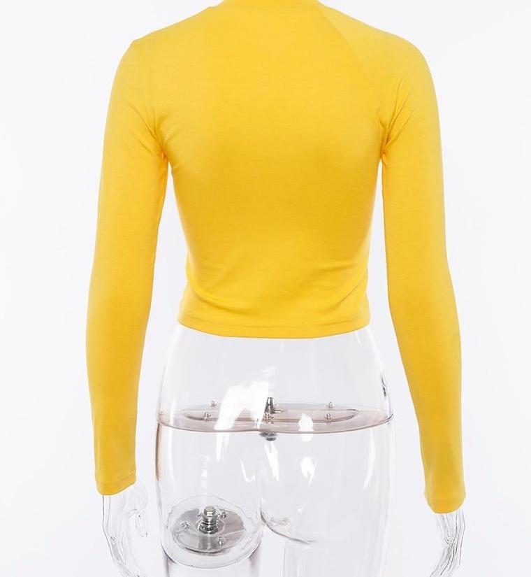 Yellow Long Sleeve Zip Up Sweater by White Market