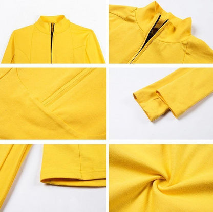 Yellow Long Sleeve Zip Up Sweater by White Market