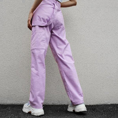 High Waisted Pastel Purple Canvas Trousers by White Market