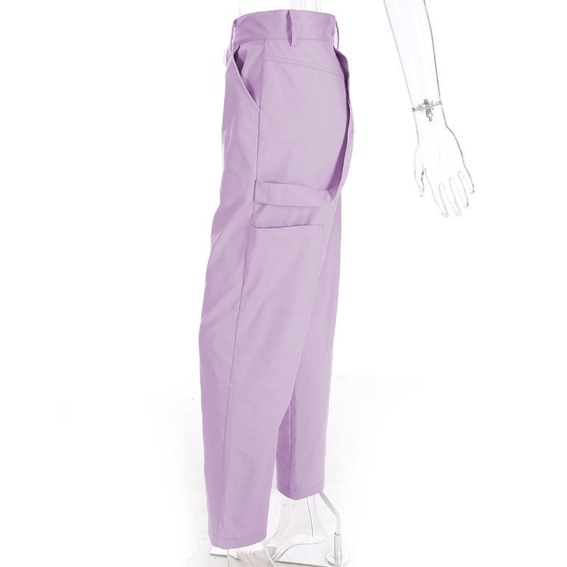 High Waisted Pastel Purple Canvas Trousers by White Market