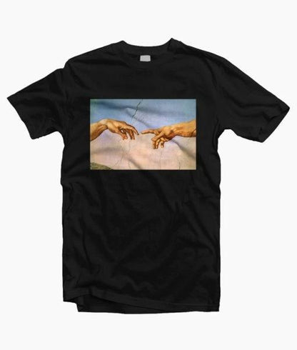 "Michelangelo's Creation Of Adam Hands" Tee by White Market