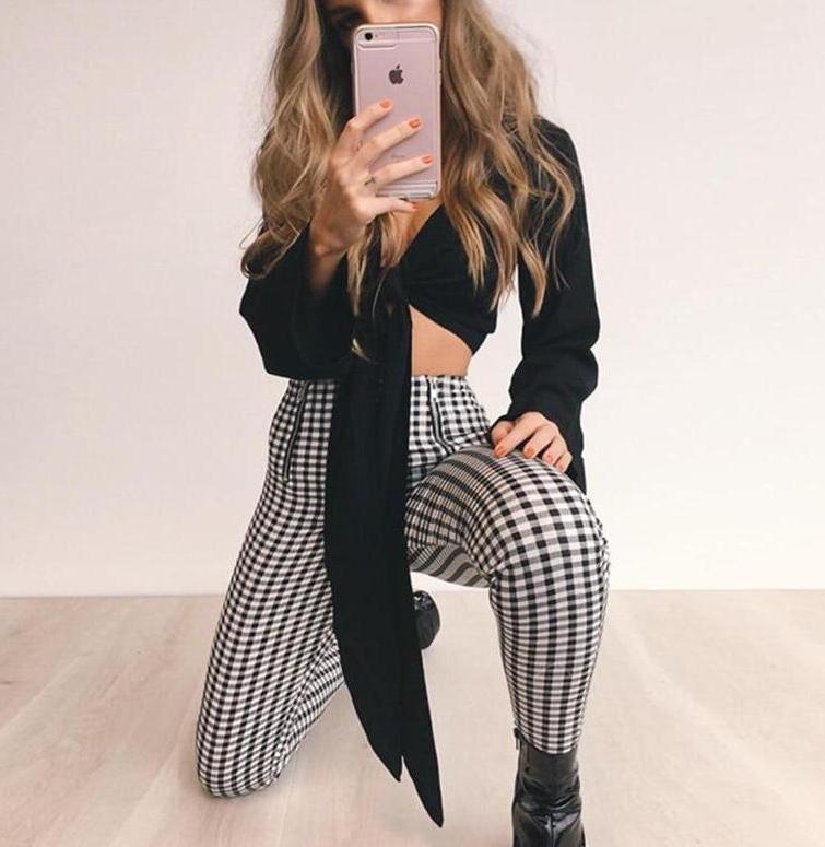 Black & White Gingham Pants by White Market