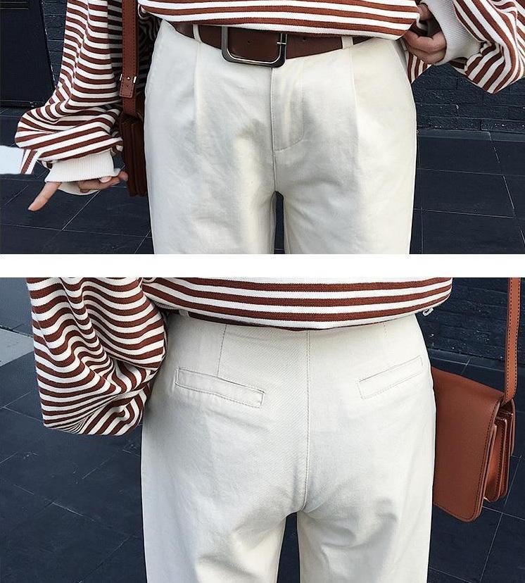 High Waisted Straight Leg Chinos by White Market