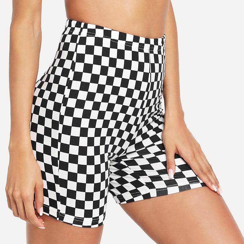 Checkered Biker Shorts by White Market