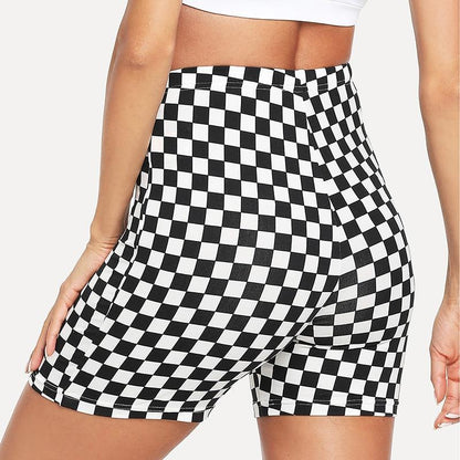 Checkered Biker Shorts by White Market