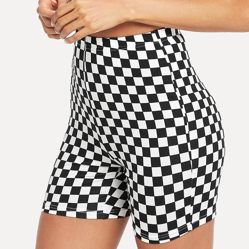 Checkered Biker Shorts by White Market