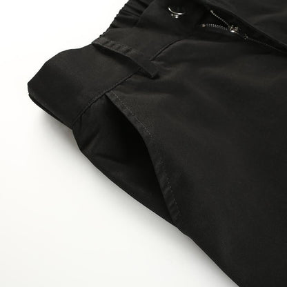 High Waisted Black Nylon Cargo Pants by White Market