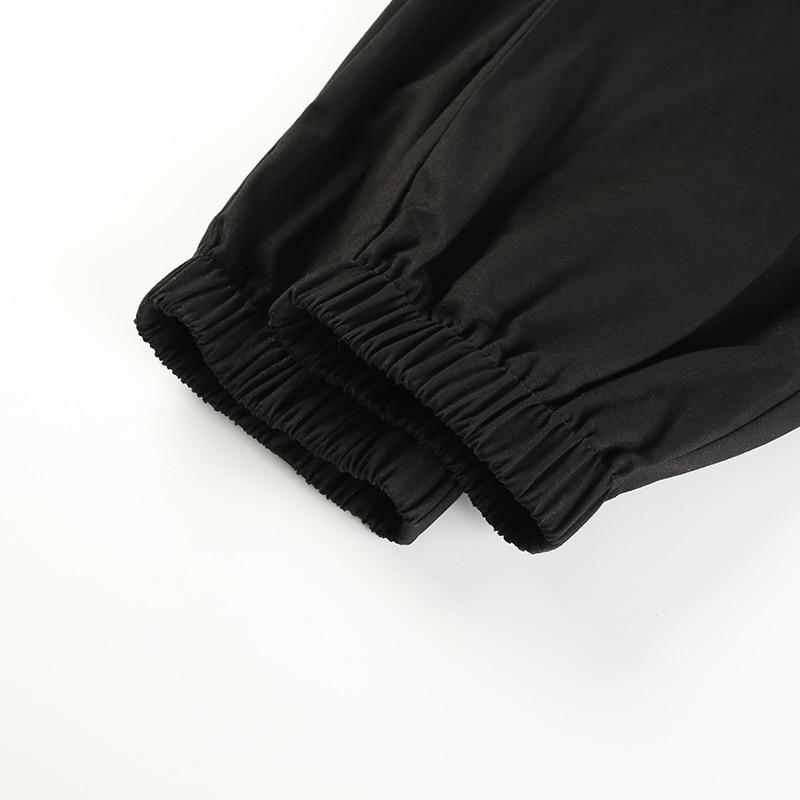 High Waisted Black Nylon Cargo Pants by White Market