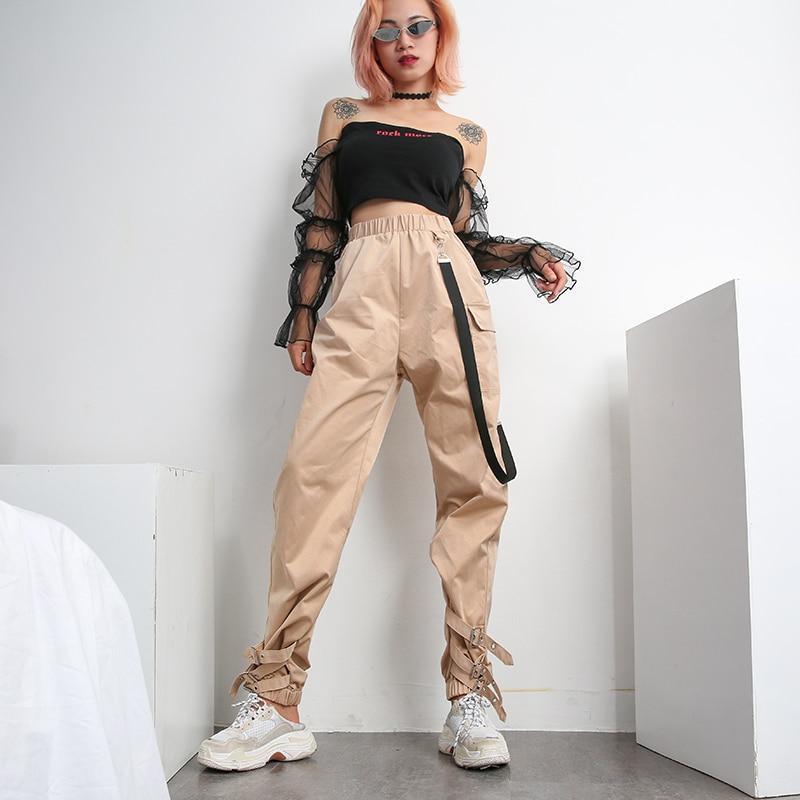 Buckled Utility Cargo Trousers by White Market