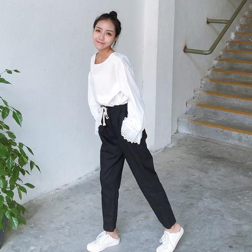 High Waisted Relaxed Fit Trousers by White Market