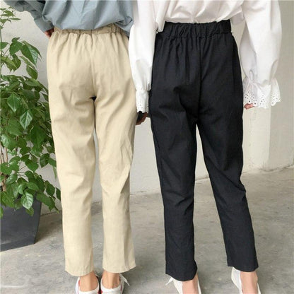 High Waisted Relaxed Fit Trousers by White Market