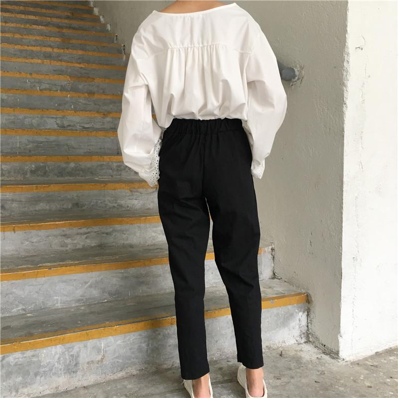 High Waisted Relaxed Fit Trousers by White Market