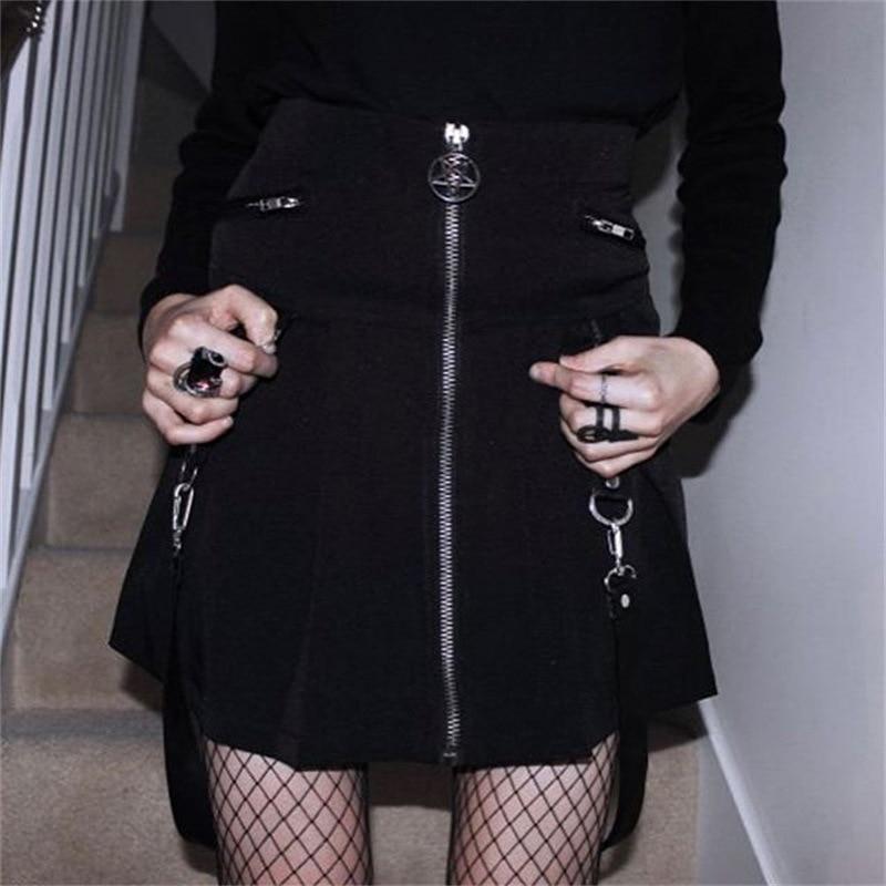 Gothic Pleated Mini Skirt by White Market