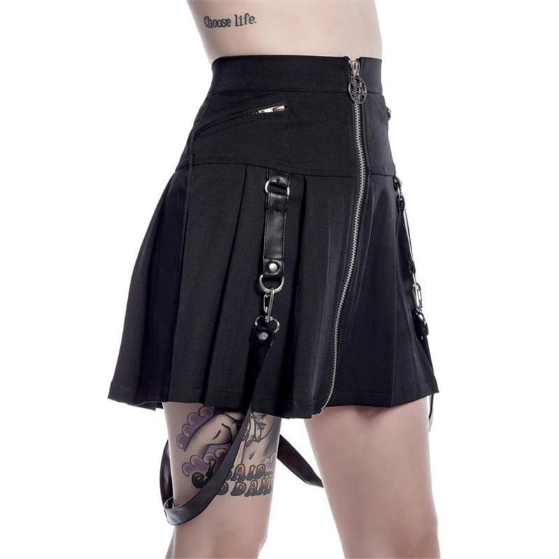 Gothic Pleated Mini Skirt by White Market