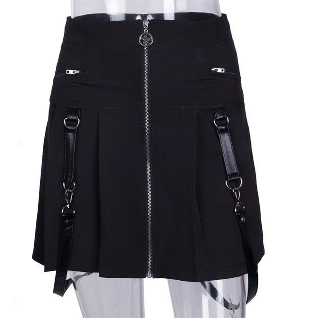 Gothic Pleated Mini Skirt by White Market