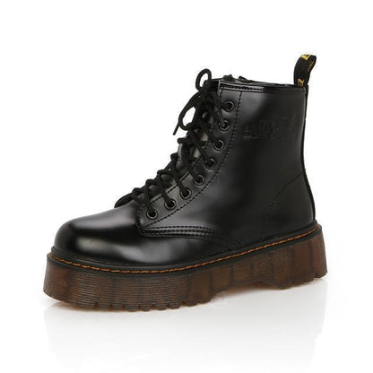 Platform Zip Up Vegan Leather Combat Boots by White Market