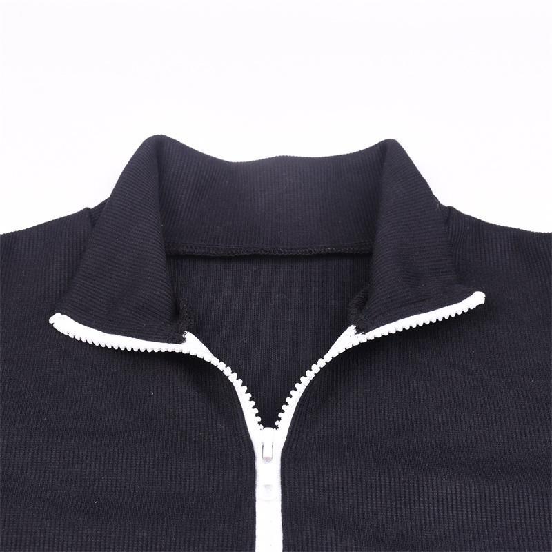 Ribbed Zip Up Sweater by White Market