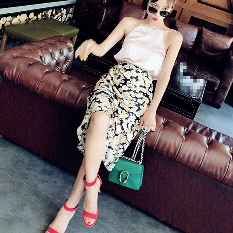 High Waisted Leopard Midi Skirt by White Market