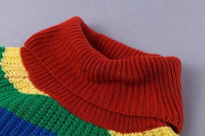 Rainbow Knit Turtleneck Sweater by White Market