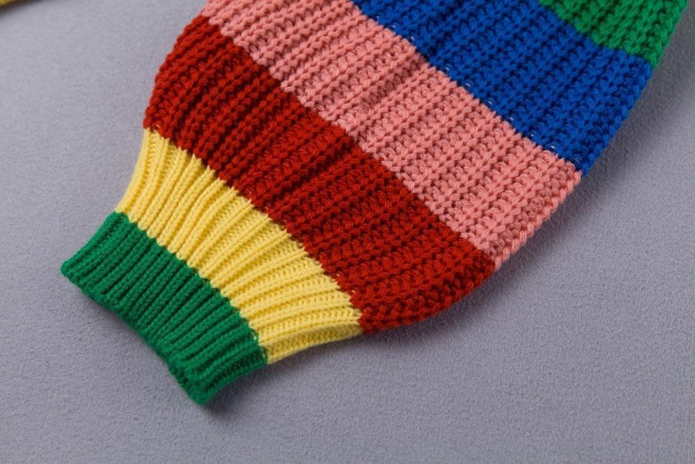 Rainbow Knit Turtleneck Sweater by White Market