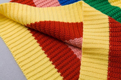 Rainbow Knit Turtleneck Sweater by White Market