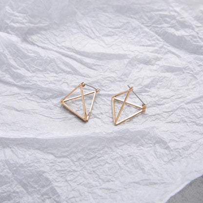 Geometric Skeleton Earrings by White Market