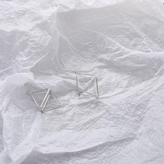 Geometric Skeleton Earrings by White Market