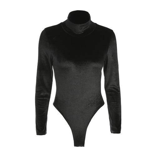 Velvet Turtleneck Bodysuit by White Market