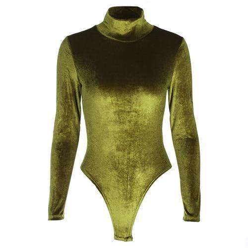 Velvet Turtleneck Bodysuit by White Market