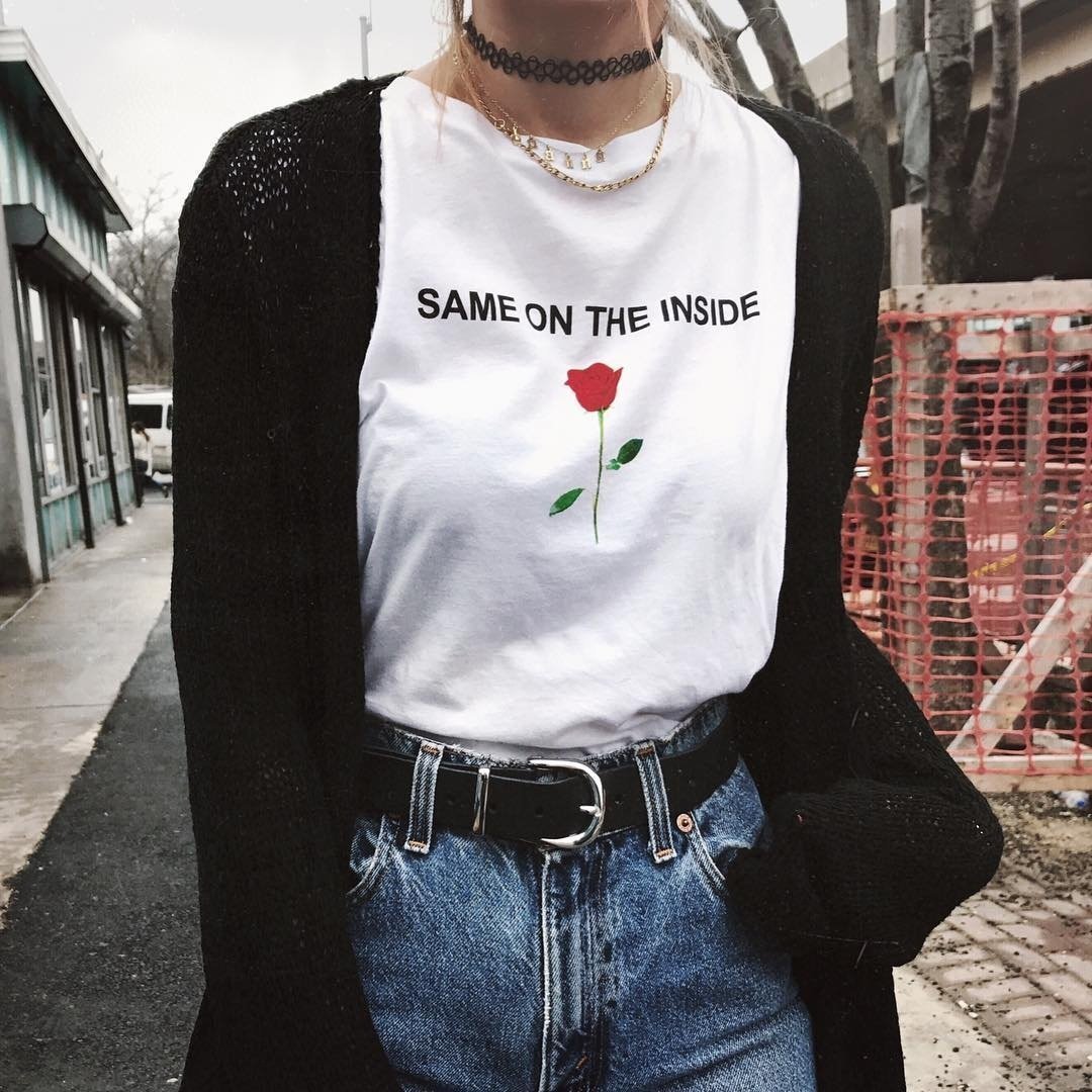 "Same On The Inside" Rose Tee by White Market