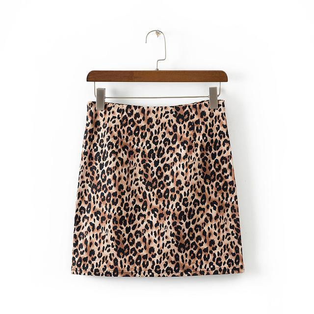 Vintage Mini Leopard Print Skirt by White Market