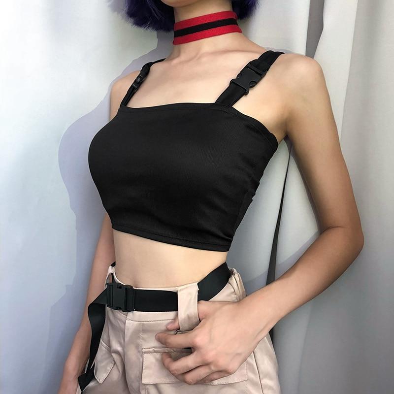 Buckled Strap Crop Top by White Market