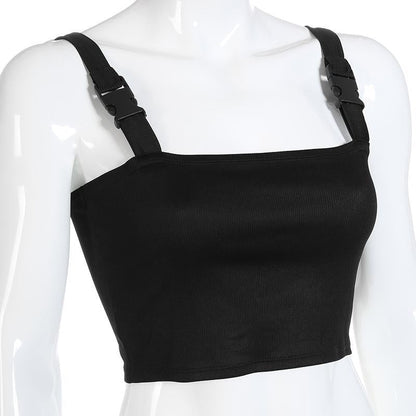 Buckled Strap Crop Top by White Market