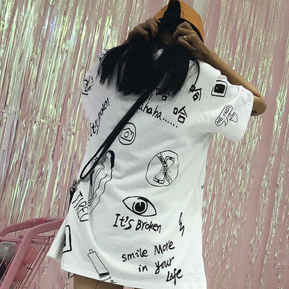 Hand Drawn Oversized Tee by White Market