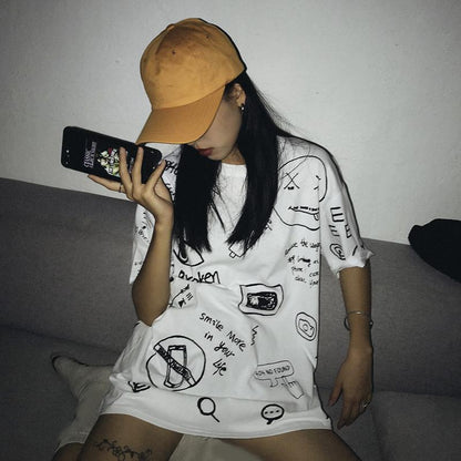 Hand Drawn Oversized Tee by White Market