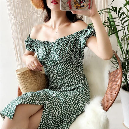 Green Ruffled Floral Dress by White Market