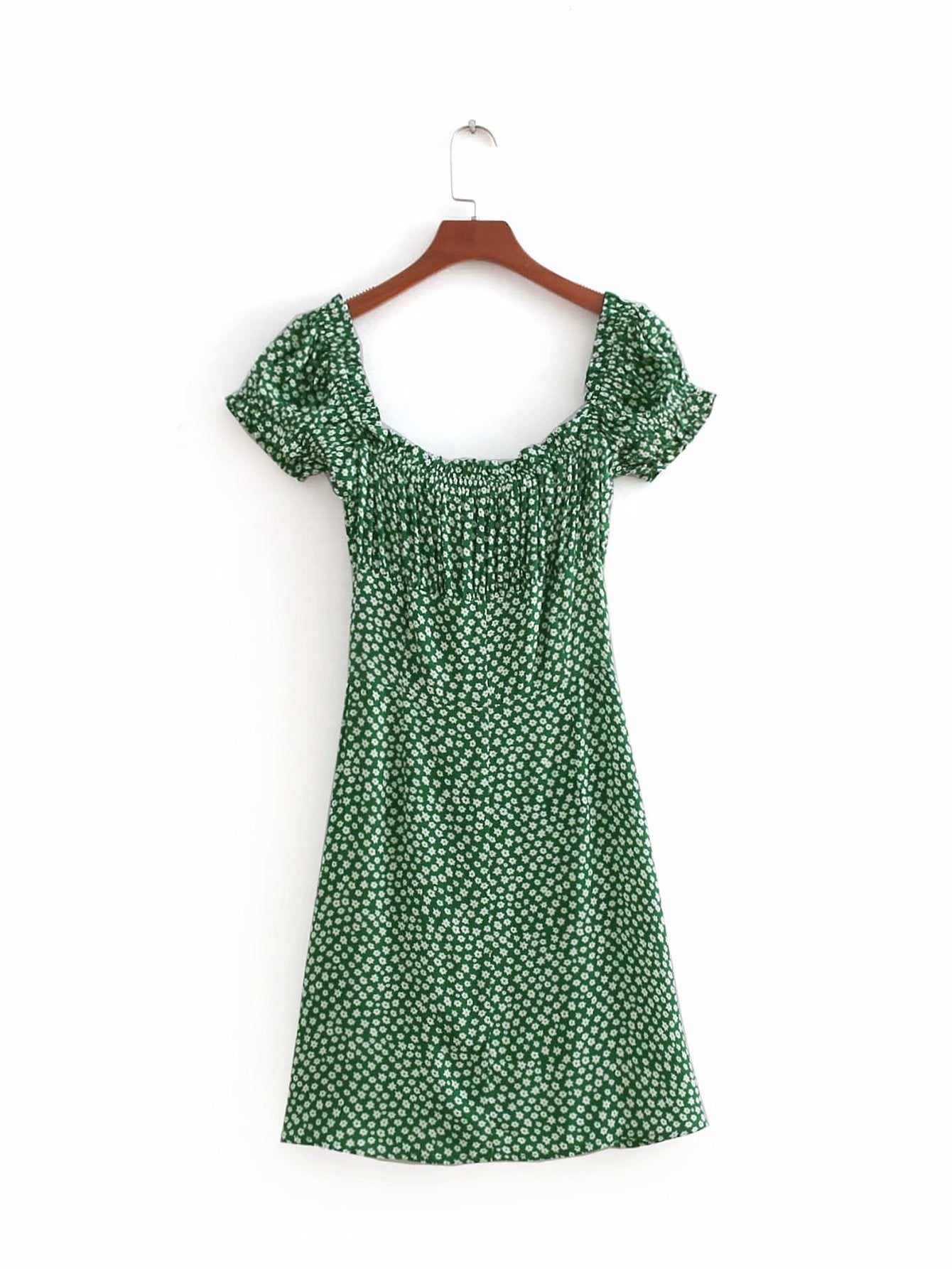 Green Ruffled Floral Dress by White Market