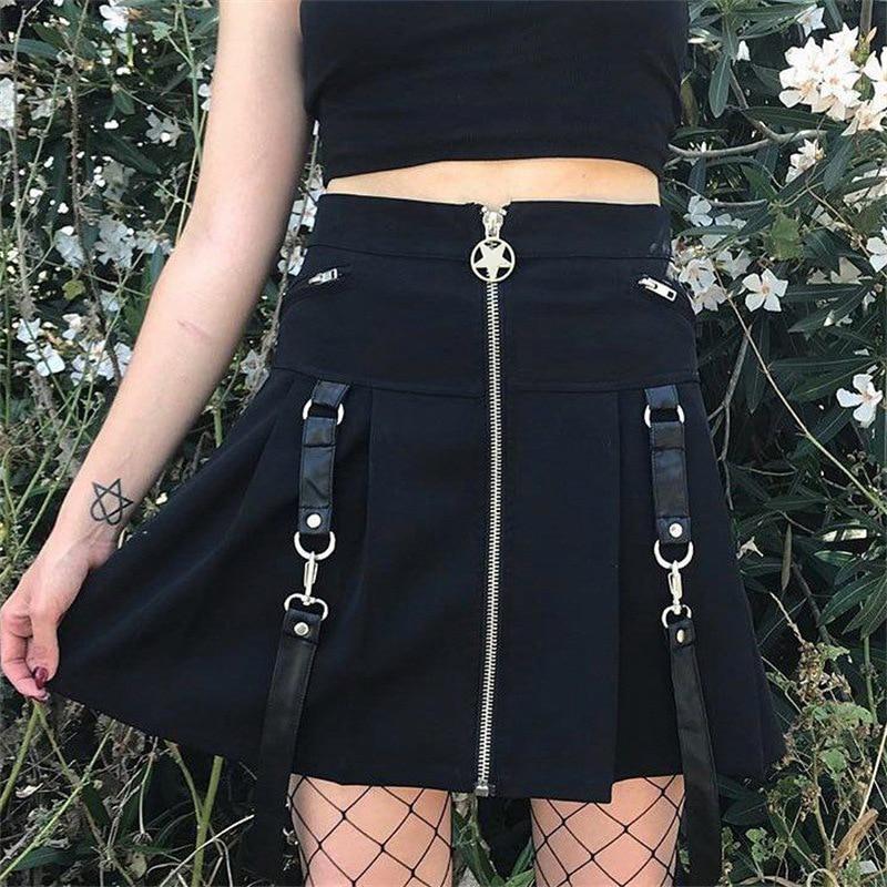 Gothic Pleated Mini Skirt by White Market