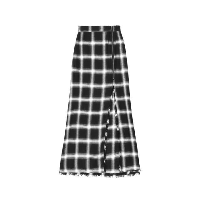 Black Plaid Maxi Skirt by White Market