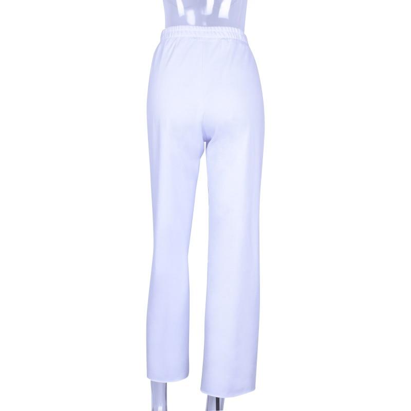 High Waisted White Zipper Trousers by White Market