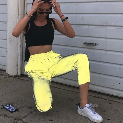 3M Reflective High Waisted Joggers by White Market