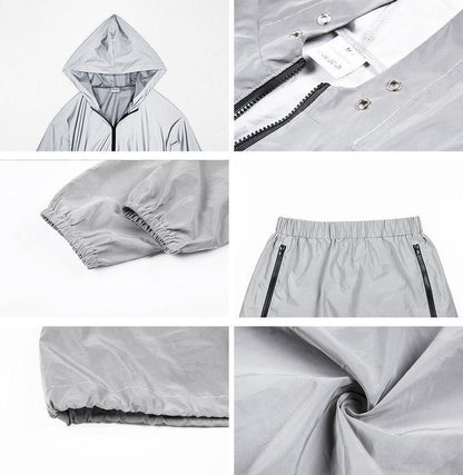 3M Reflective Two Piece Set (Hoodie & Skirt) by White Market