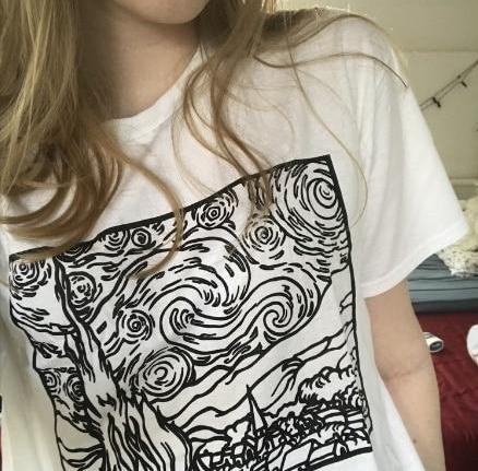 Starry Night Line Drawing Tee by White Market