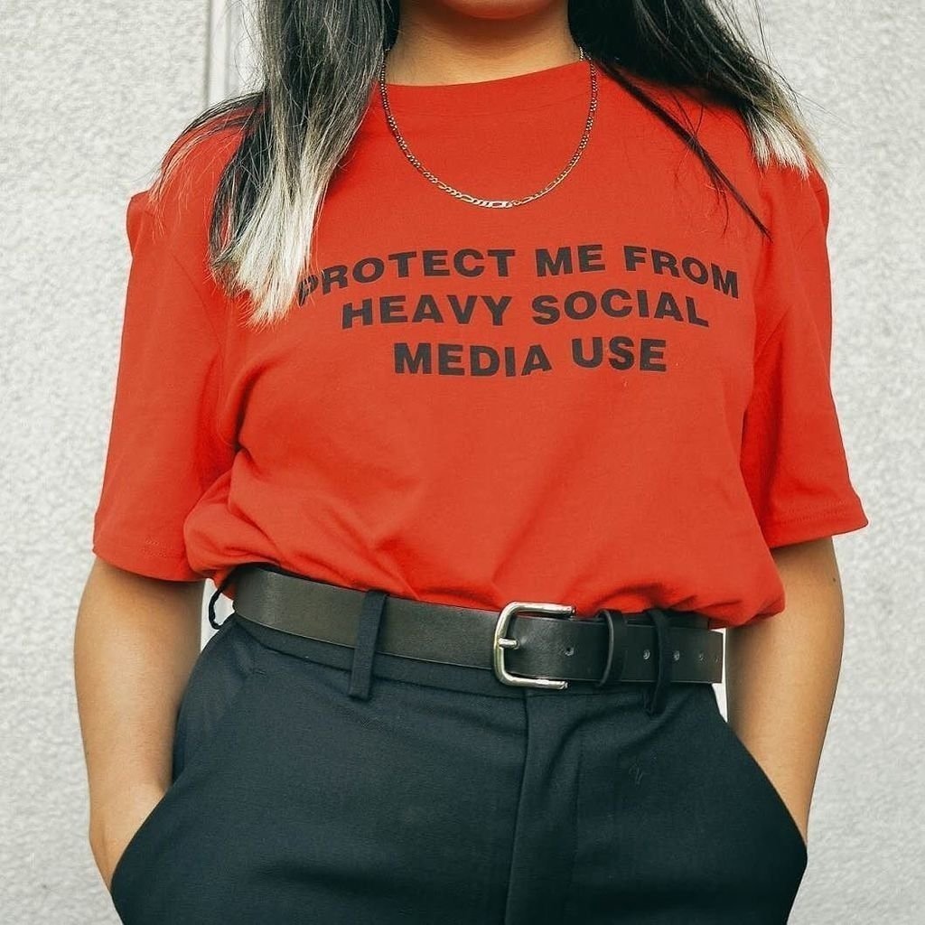 "Protect Me From Heavy Social Media Use" Tee by White Market