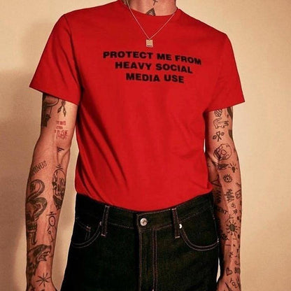 "Protect Me From Heavy Social Media Use" Tee by White Market