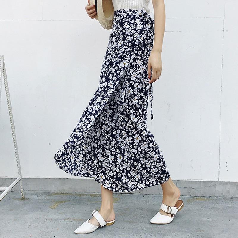 High Waisted Floral Maxi Skirt by White Market